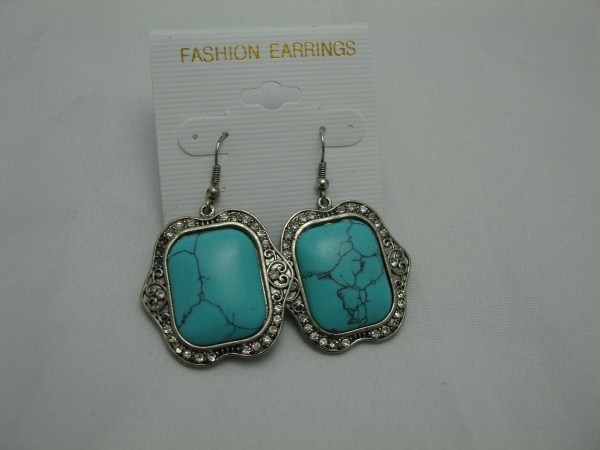 Turquoise Stone Earring in Silver